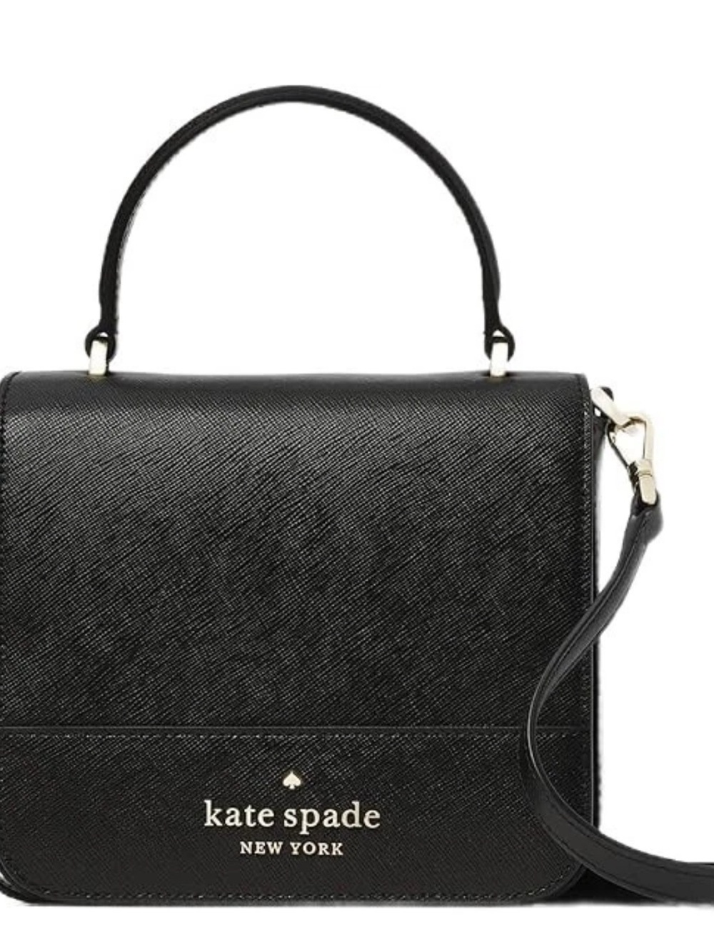 NWOT Kate Spade New York Staci Square Crossbody Black Saffiano Leather